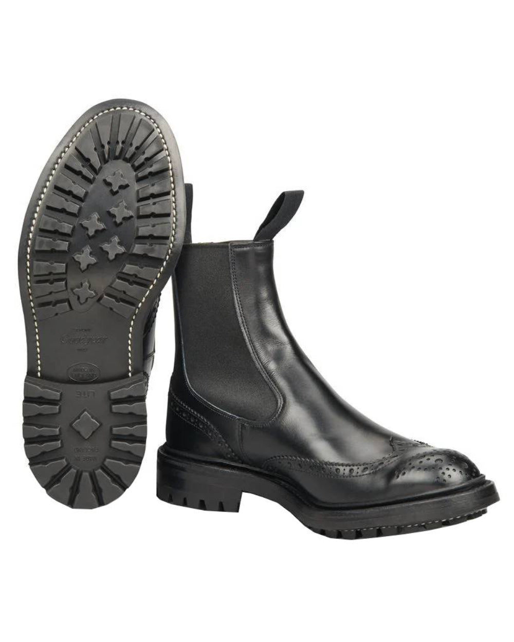 Black Coloured Trickers Henry Commando Sole Country Dealer Boot On A White Background 