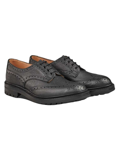 Black Scotch Coloured Trickers Ilkley Commando Sole Country Shoe On A White Background 