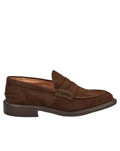 Chocolate Repello Coloured Trickers James Leather Sole Penny Loafer On A White Background 