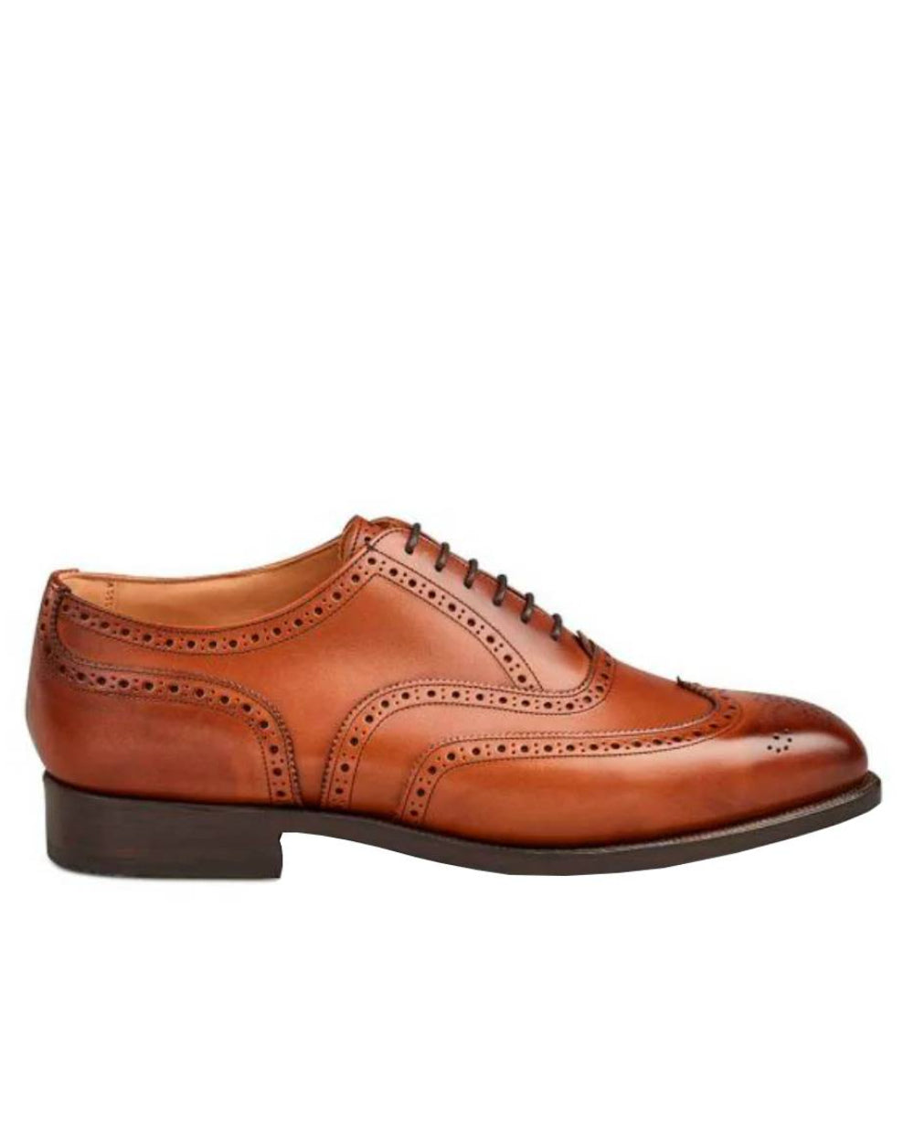 Beechnut Burnished Coloured Trickers Picadilly Leather Sole Brogue Oxford City Shoe On A White Background 