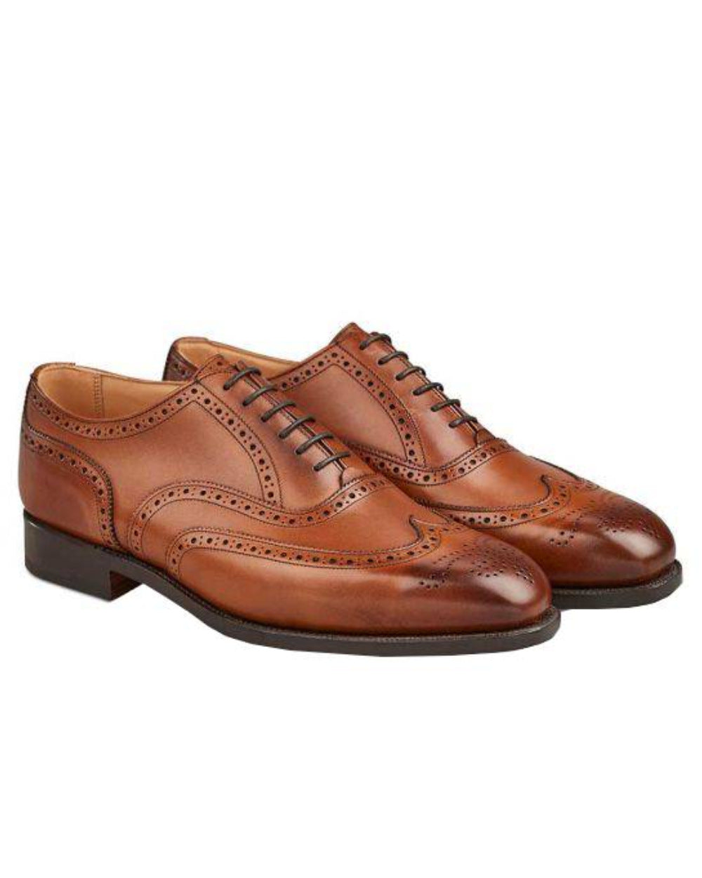 Beechnut Burnished Coloured Trickers Picadilly Leather Sole Brogue Oxford City Shoe On A White Background 