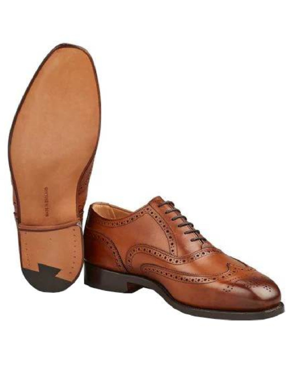Beechnut Burnished Coloured Trickers Picadilly Leather Sole Brogue Oxford City Shoe On A White Background 