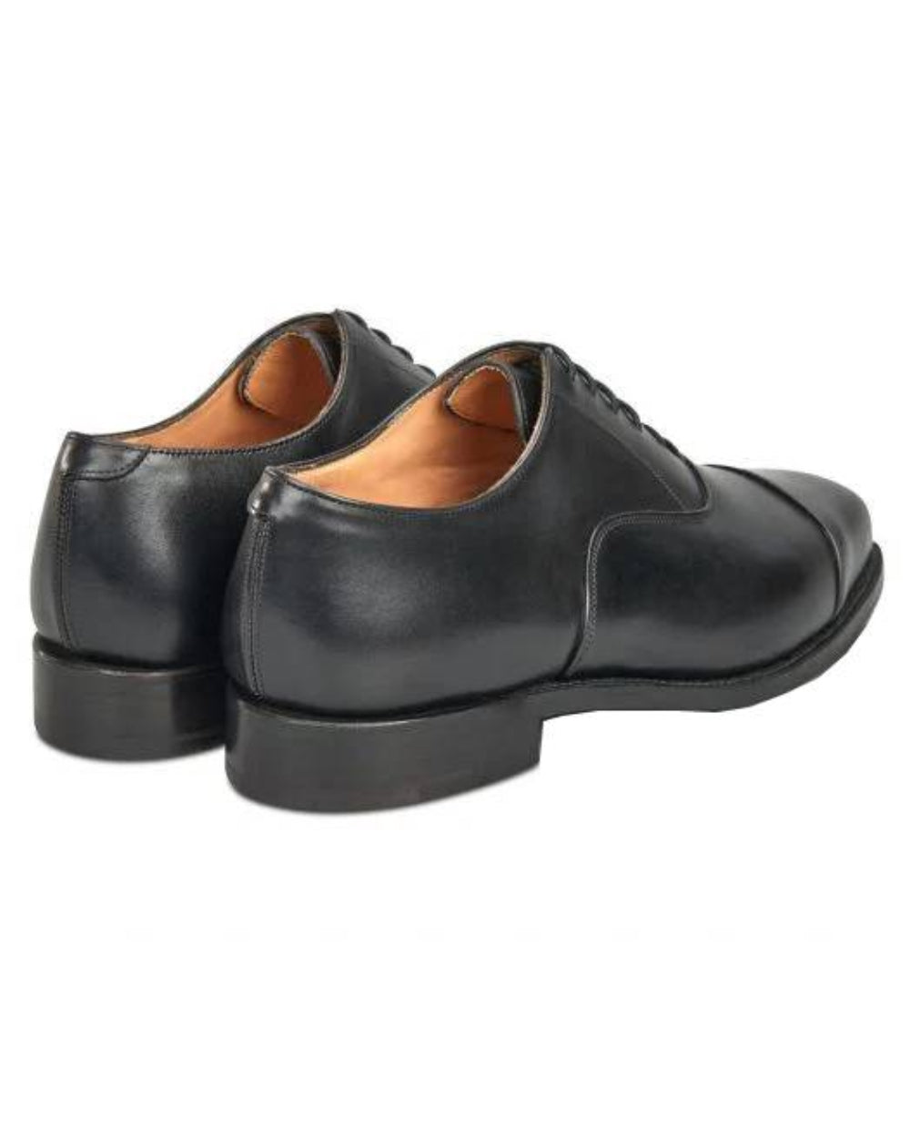 Black Coloured Trickers Regent Plain Toecap Oxford City Shoe On A White Background 