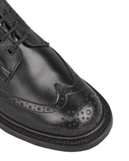 Black Coloured Trickers Stephy Brogue Boot On A White Background 