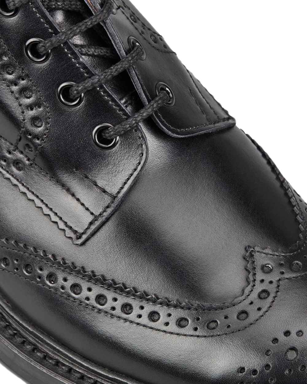 Black Coloured Trickers Stow Dainte Sole Country Boot On A White Background  