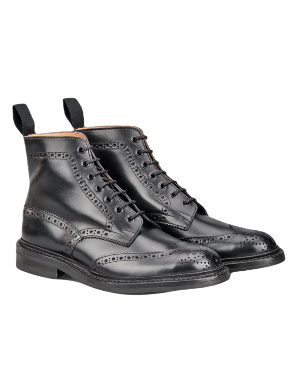 Black Coloured Trickers Stow Dainte Sole Country Boot On A White Background  