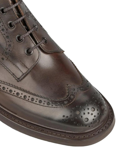 Espresso Burnished Coloured Trickers Stow Dainte Sole Country Boot On A White Background 