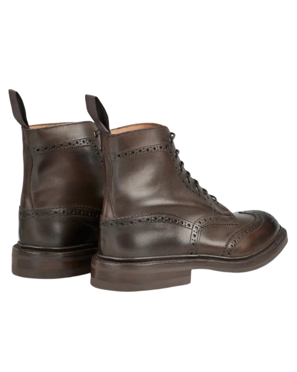 Espresso Burnished Coloured Trickers Stow Dainte Sole Country Boot On A White Background 