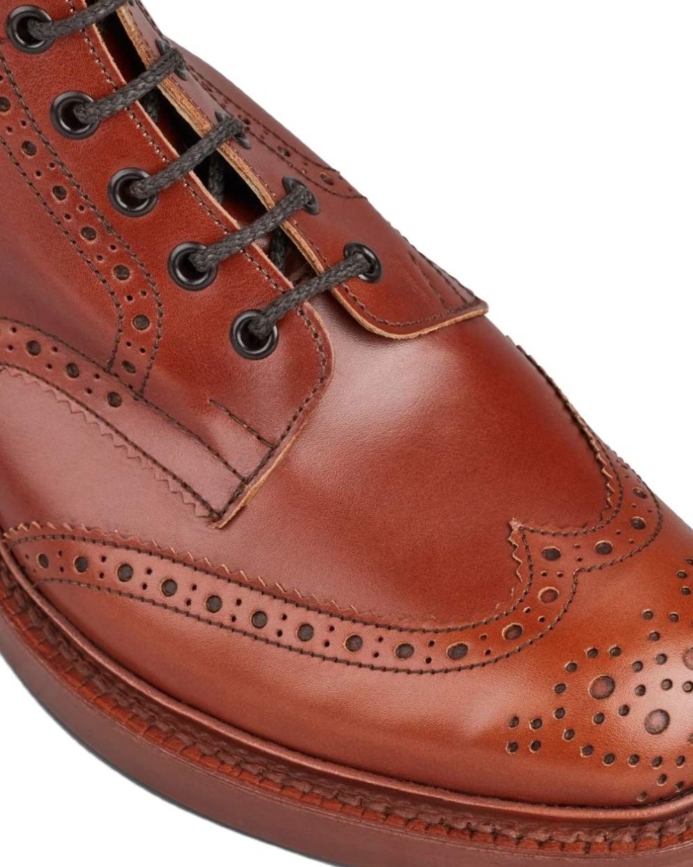 Maroon Antique Coloured Trickers Stow Dainte Sole Country Boot On A White Background 