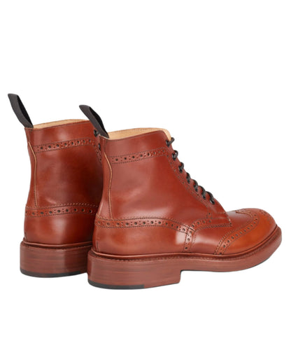 Maroon Antique Coloured Trickers Stow Dainte Sole Country Boot On A White Background 