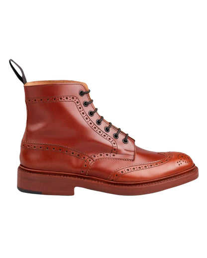 Maroon Antique Coloured Trickers Stow Dainte Sole Country Boot On A White Background 