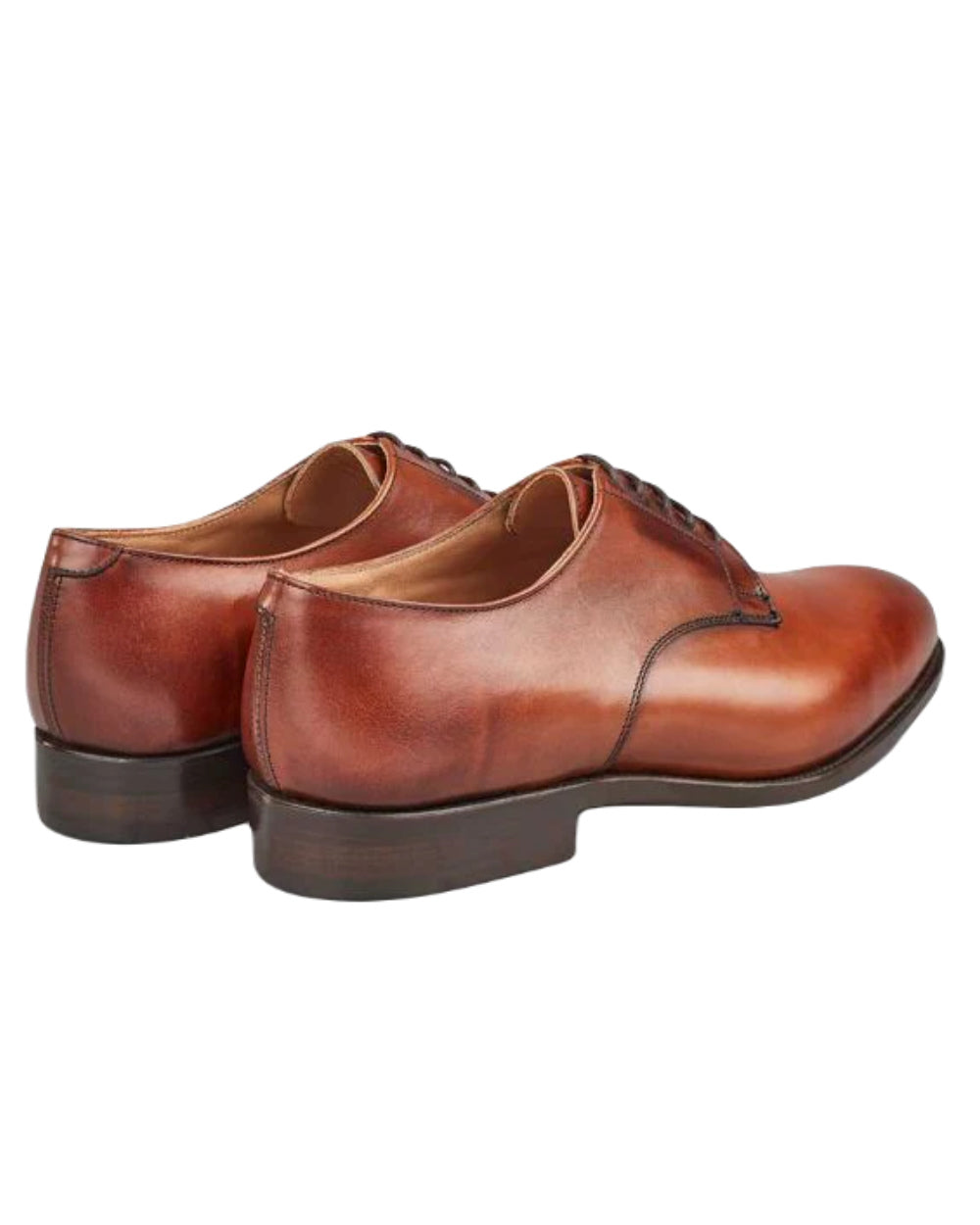 Chestnut Coloured Trickers Wiltshire Plain Derby City Shoe On A White Background 