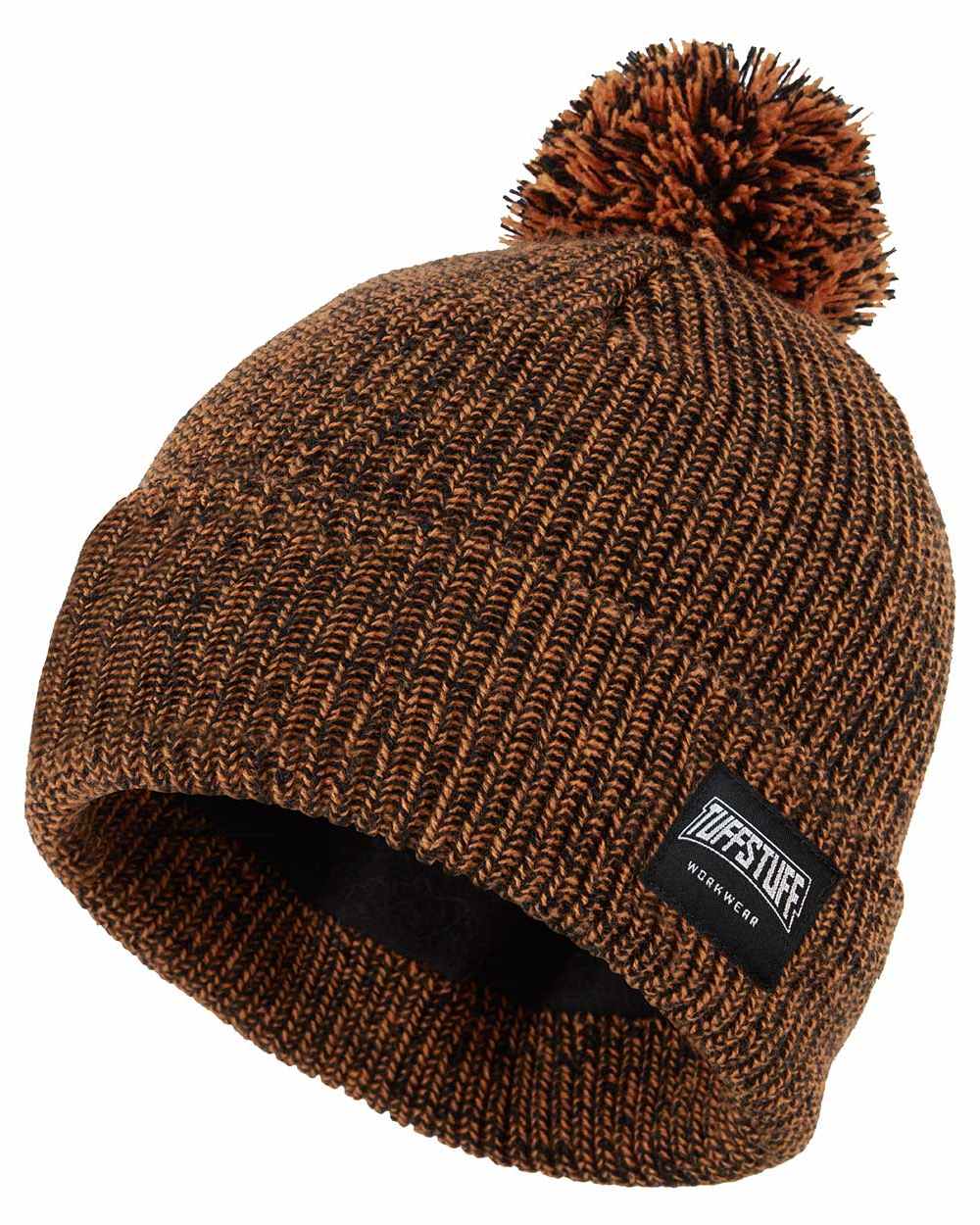 Orange Coloured TuffStuff Elite Bobble Hat On A White Background