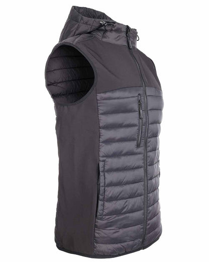 Black Coloured TuffStuff Howden Hooded Bodywarmer On A White Background