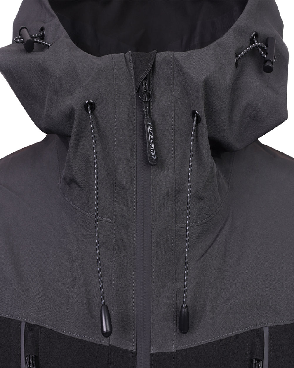 Black coloured TuffStuff ProShell Jacket on white background 
