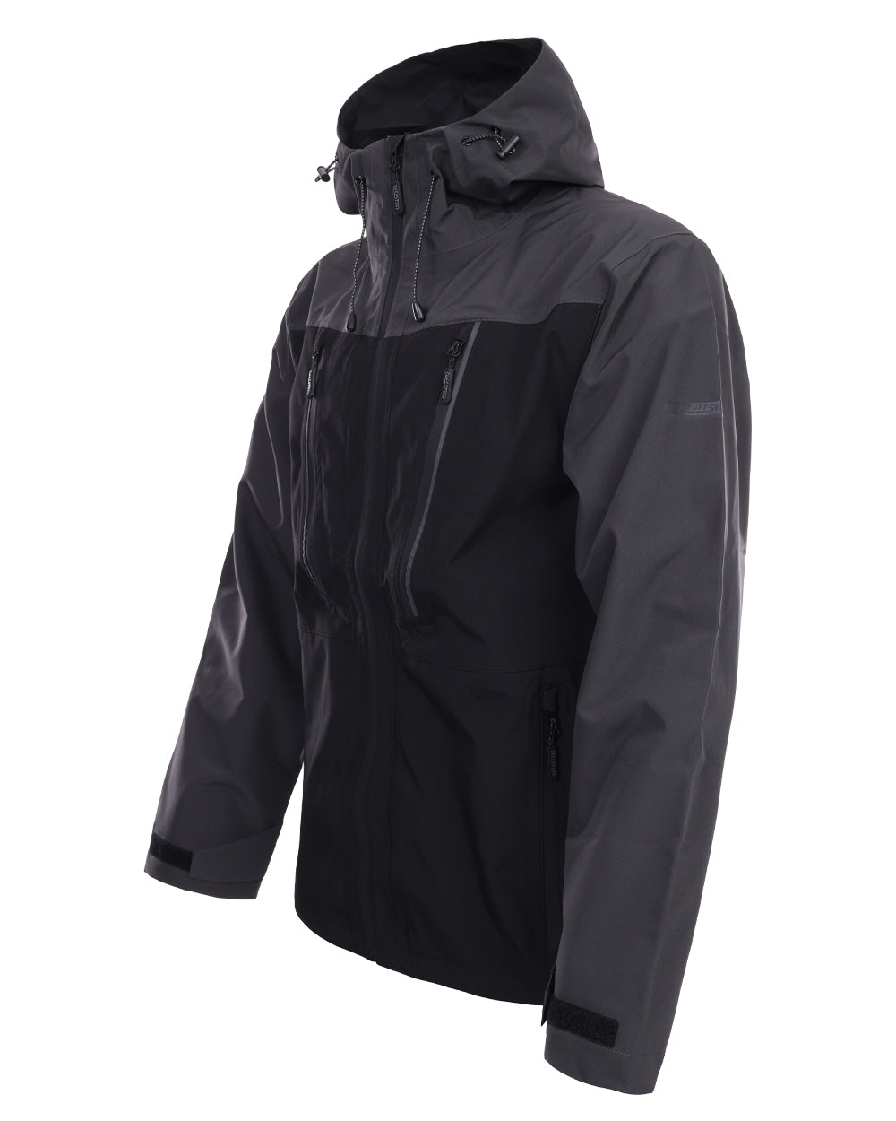 Black coloured TuffStuff ProShell Jacket on white background 