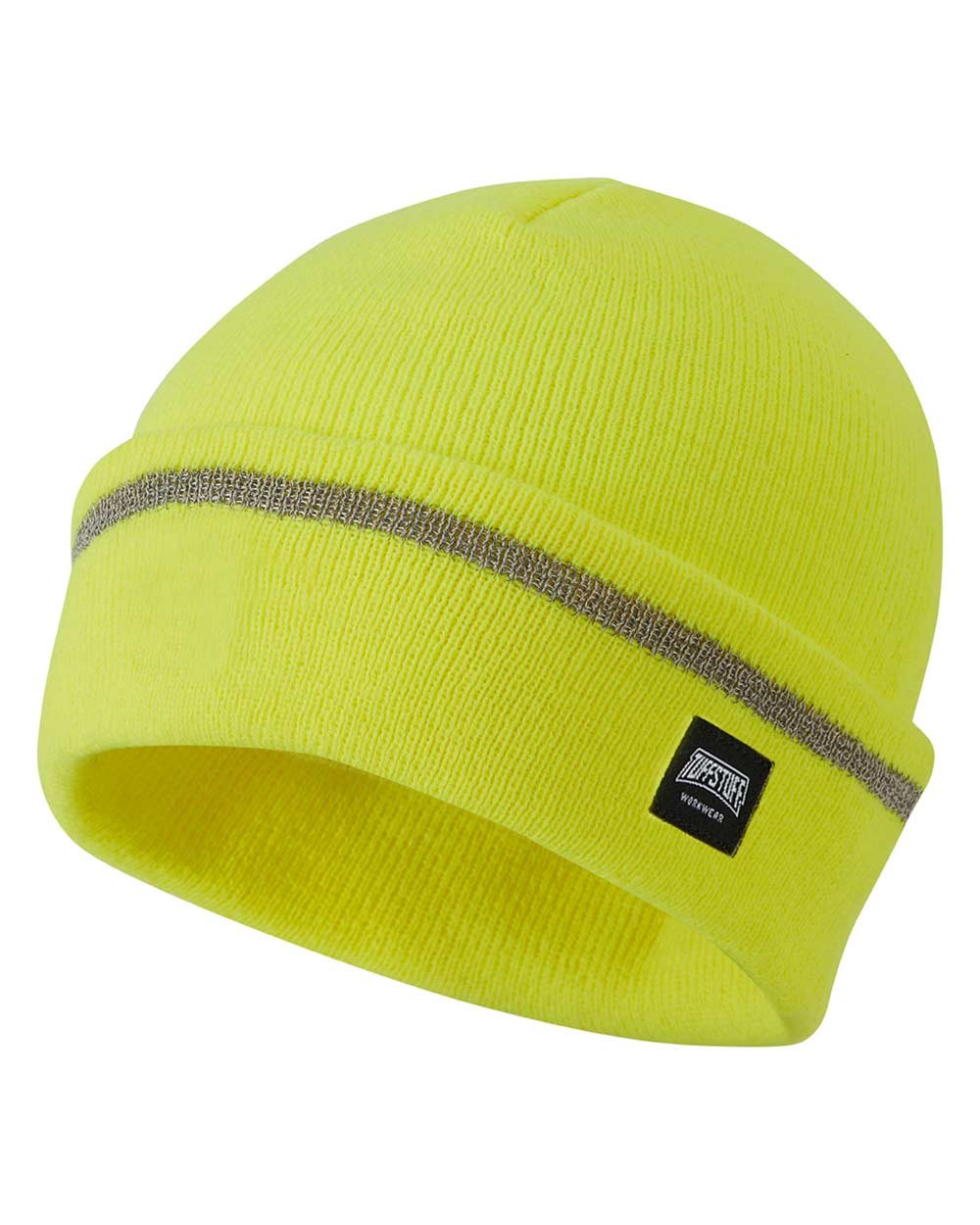Yellow Coloured TuffStuff Reflective Thinsulate Beanie On A White Background