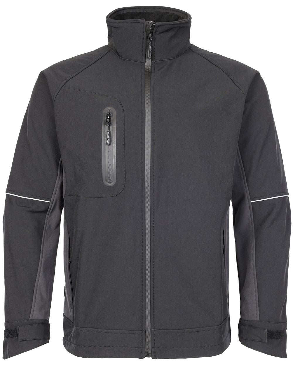 Black Coloured TuffStuff Stanton Waterproof Softshell Jacket On A White Background 