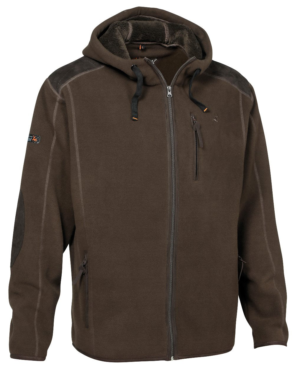 Brown Coloured Verney Carron Condor Fleece Jacket On A White Background