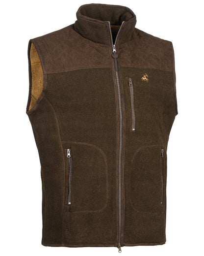 Brown Coloured Verney Carron Presly Fleece Gilet On A White Background