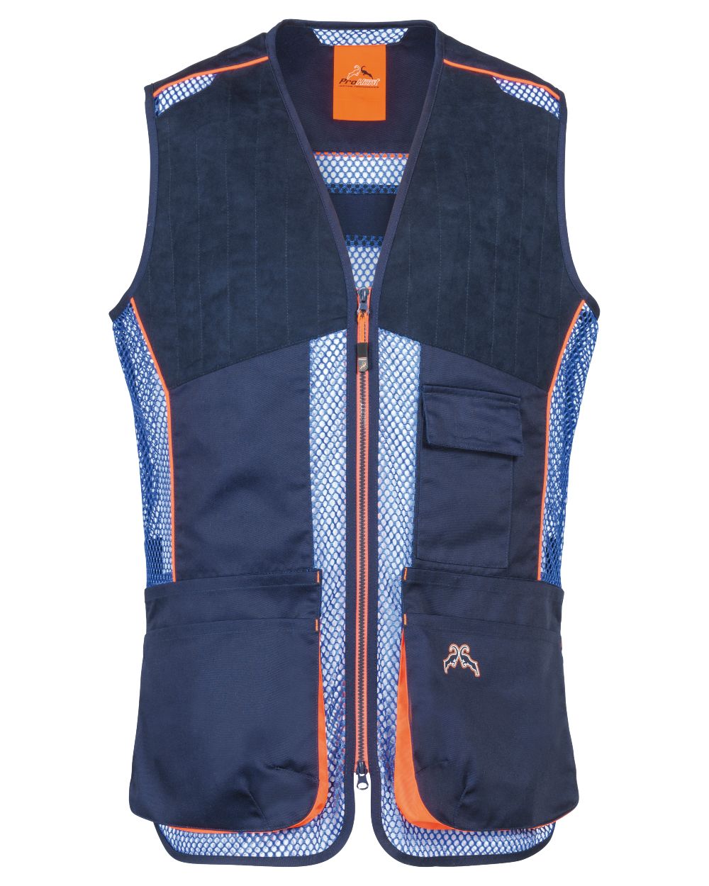 Blue Coloured Verney Carron Rabbit Skeet Vest On A White Background