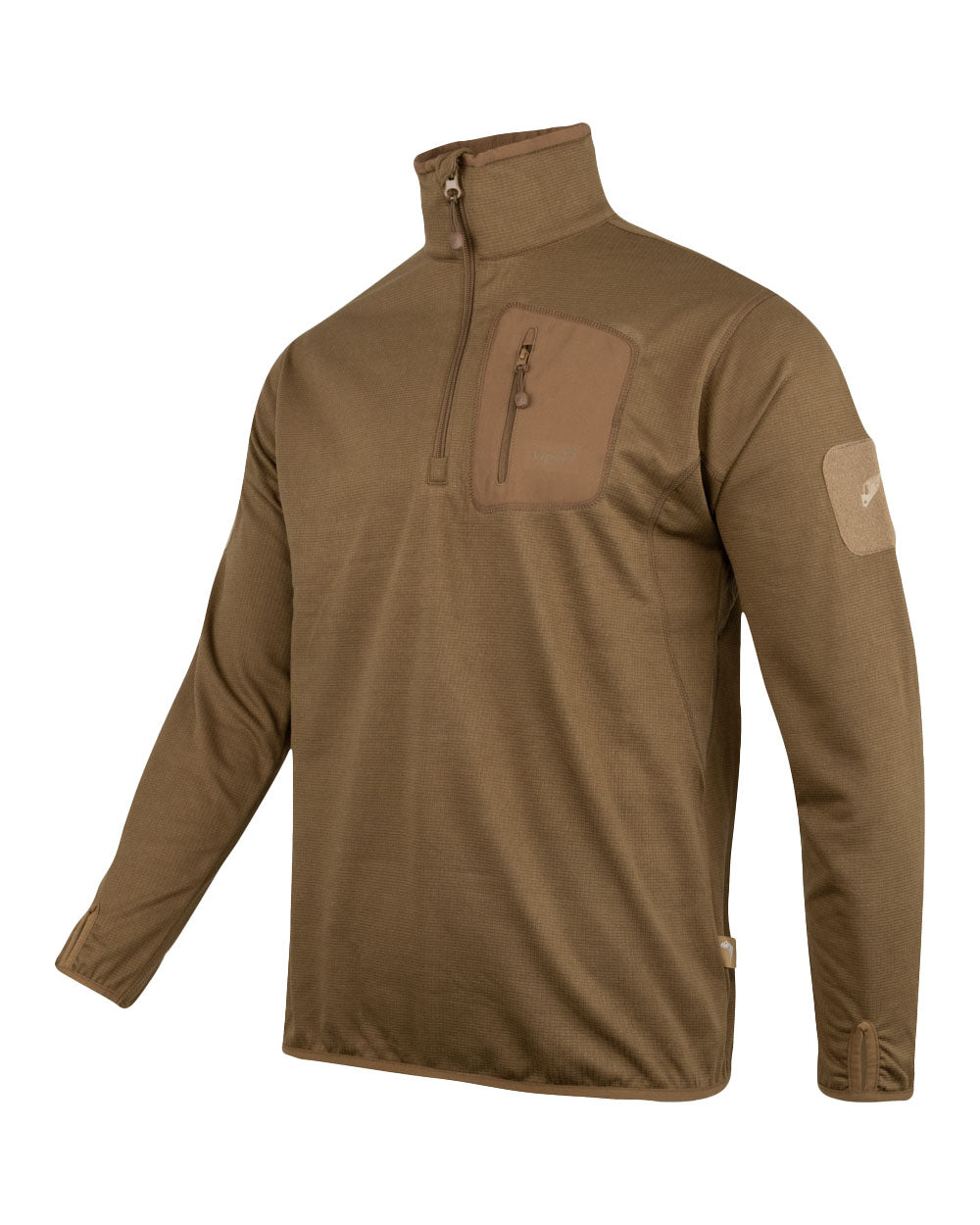 Coyote coloured Viper Tech Mid Layer Fleece Top on White background 