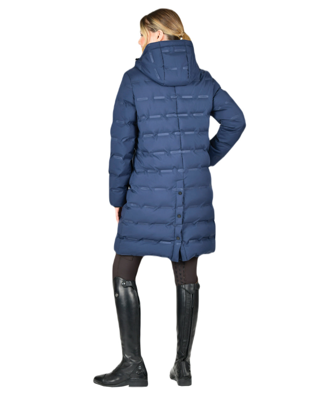 Navy Iris Coloured WeatherBeeta Helsinki Heat Seal Quilted Jacket On A White Background