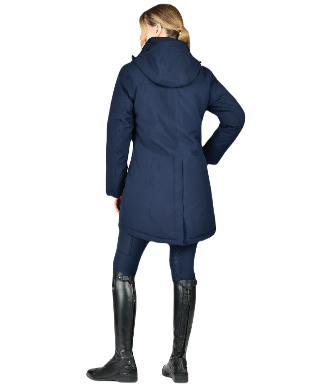 Navy Iris Coloured WeatherBeeta Kyla II Waterproof Jacket On A White Background 