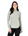 Dusty Olive Coloured WeatherBeeta London Layer Long Sleeve Top On A White Background #colour_dusty-olive