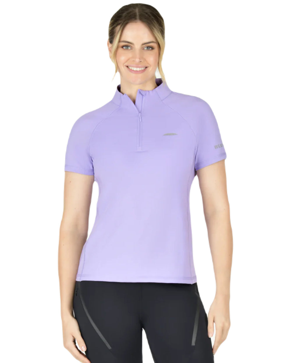 Mauve Coloured WeatherBeeta Prime Short Sleeve Top On A White Background 