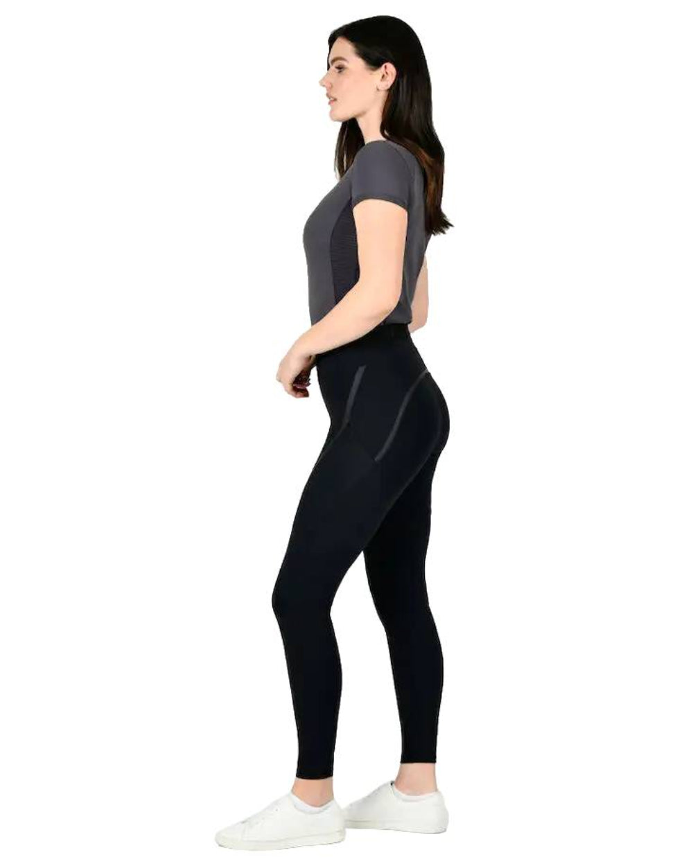 Black Coloured WeatherBeeta Toulon Lifestyle Tights On A White Background 