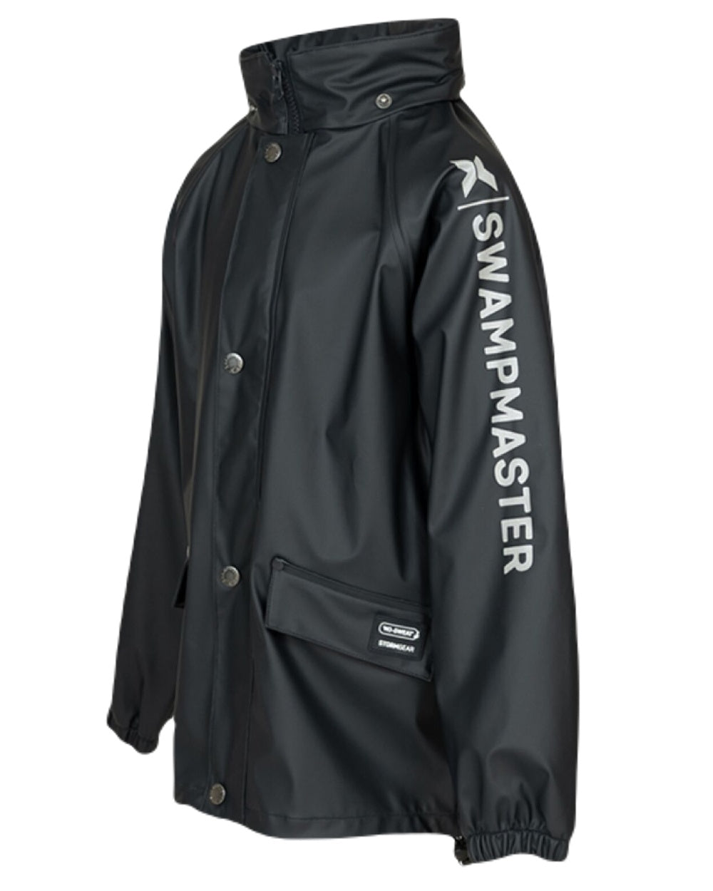 Navy Coloured Xpert Childrens Swampmaster Stormgear Waterproof Jacket on White Background
