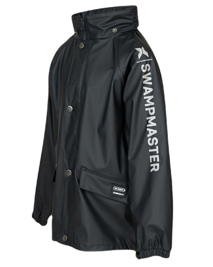 Navy Coloured Xpert Childrens Swampmaster Stormgear Waterproof Jacket on White Background
