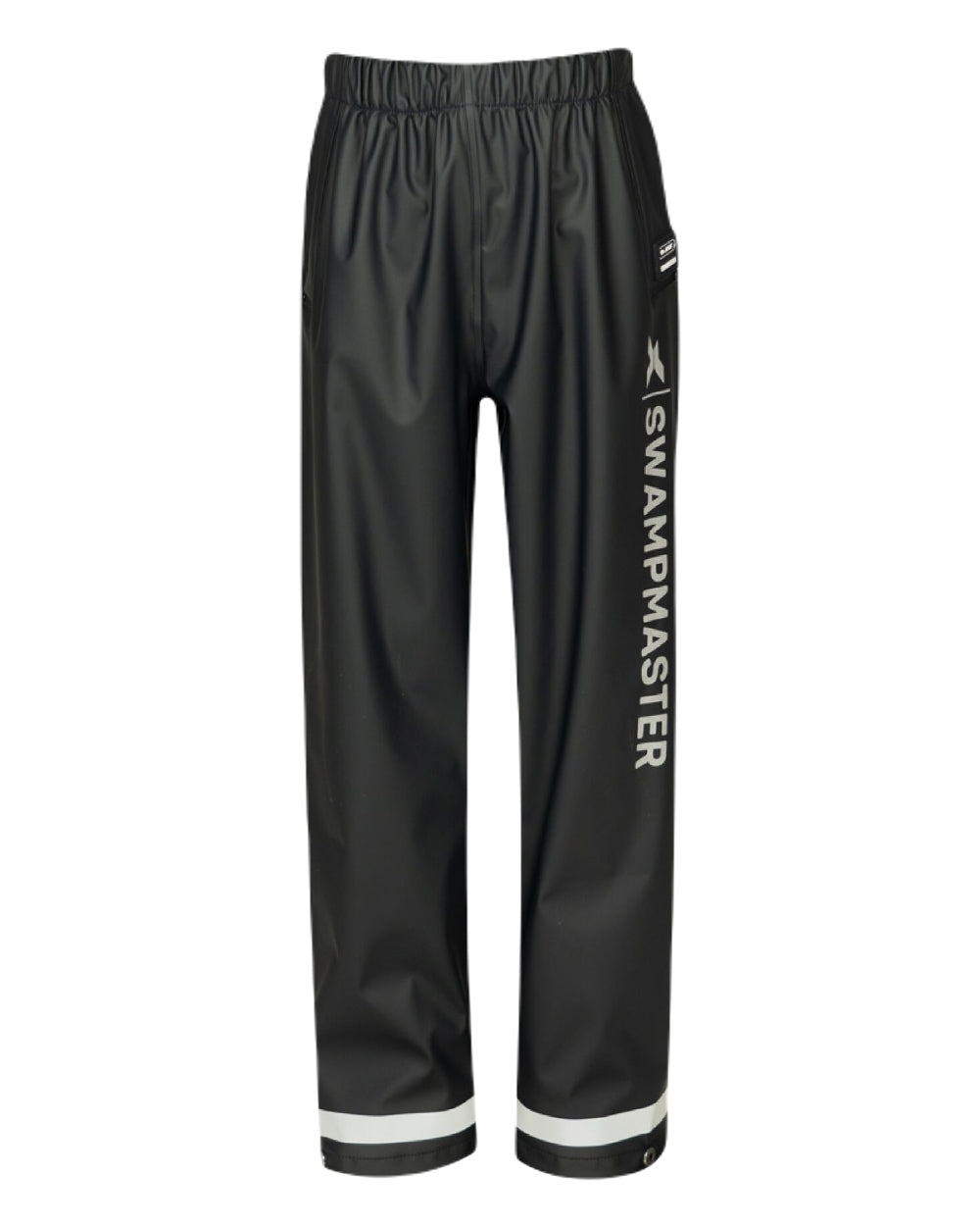 Navy Coloured Xpert Boys Swampmaster No-Sweat Stormgear Junior Waterproof Trousers on White Background
