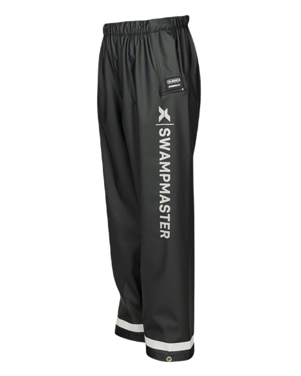 Navy Coloured Xpert Boys Swampmaster No-Sweat Stormgear Junior Waterproof Trousers on White Background
