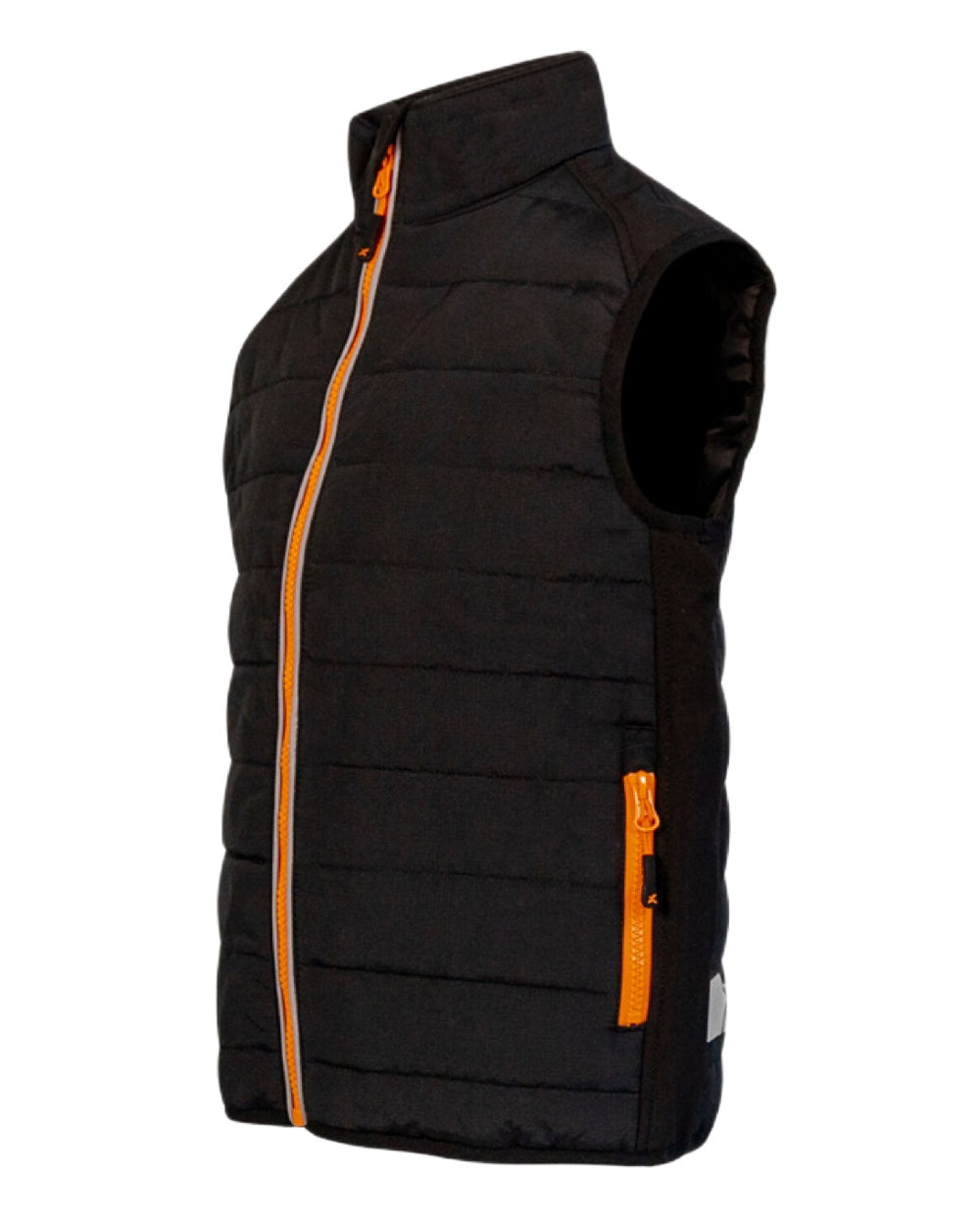 Black Coloured Xpert Children Pro Rip-Stop Panelled Bodywarmer on White Background
