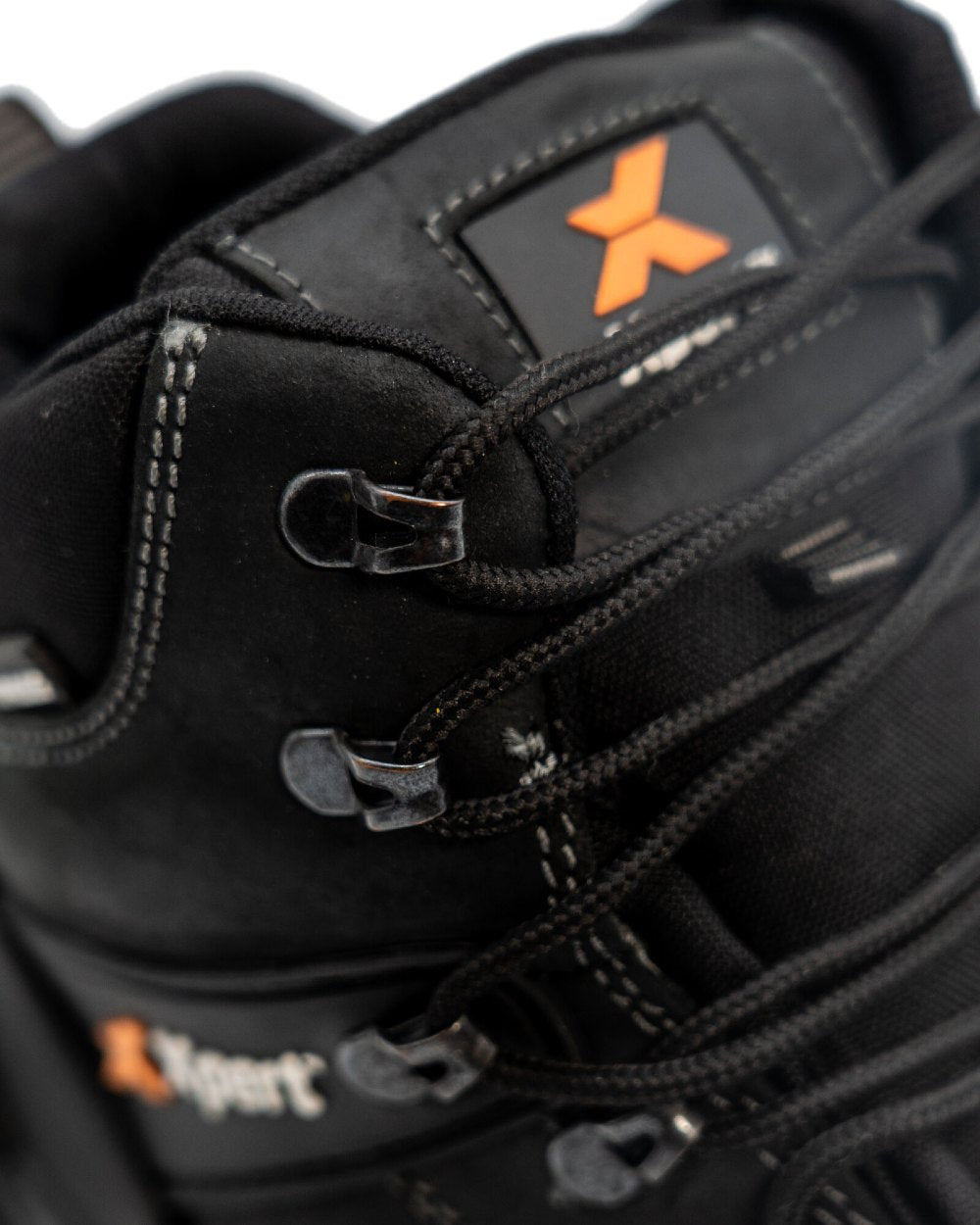 Black Coloured Xpert Hard Wearing Boot Laces on White Background
