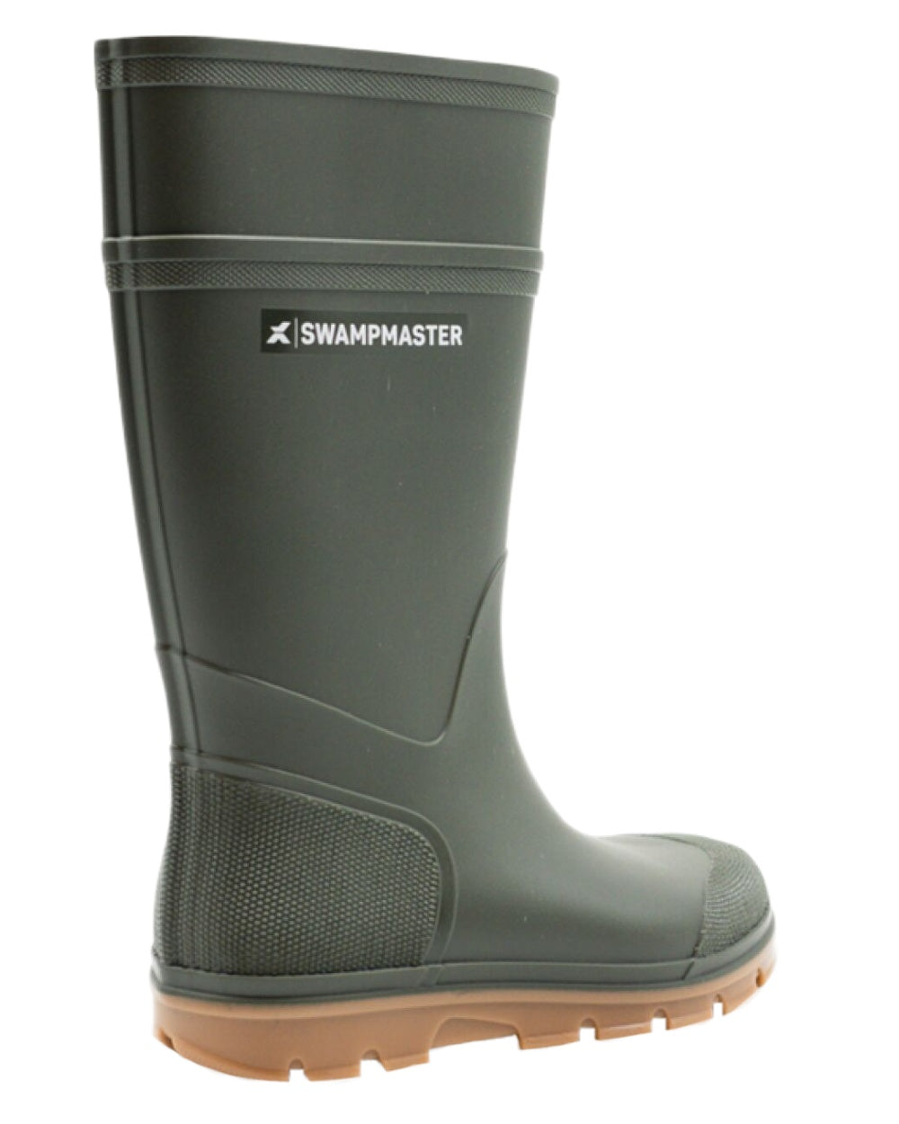 Green Coloured Xpert Kids Swampmaster Stampede Junior Wellingtons on White Background
