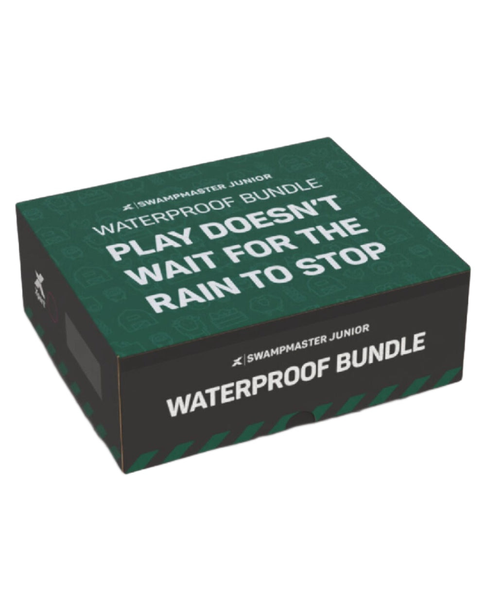 Black Coloured Xpert Kids Swampmaster Stormgear Junior Gift Bundle GGS 2024 on White Background
