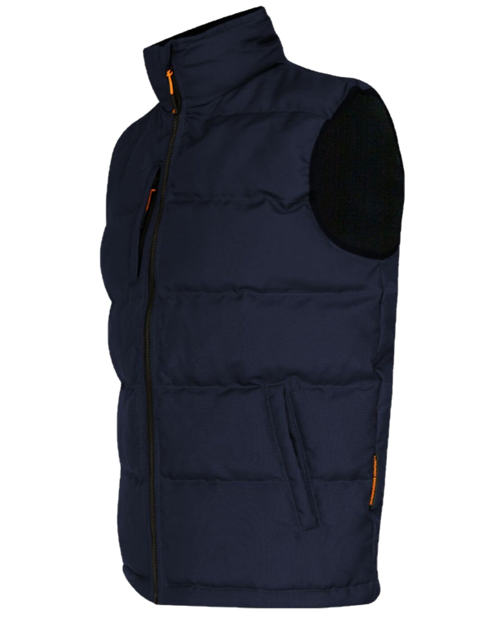 Navy Coloured Xpert Mens Core Padded Work Bodywarmer on White Background

