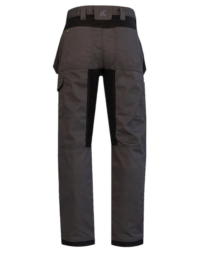 Grey Black Coloured Xpert Mens Core Stretch Work Trousers on White Background
