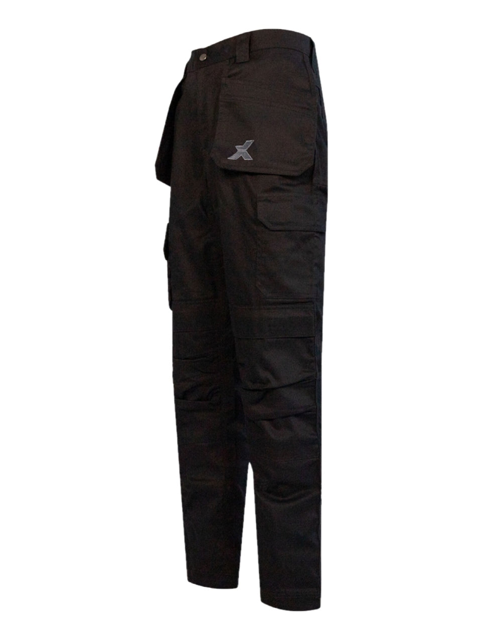 Black Coloured Xpert Mens Core Work Trousers on White Background
