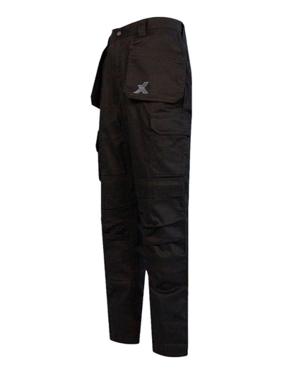 Black Coloured Xpert Mens Core Work Trousers on White Background
