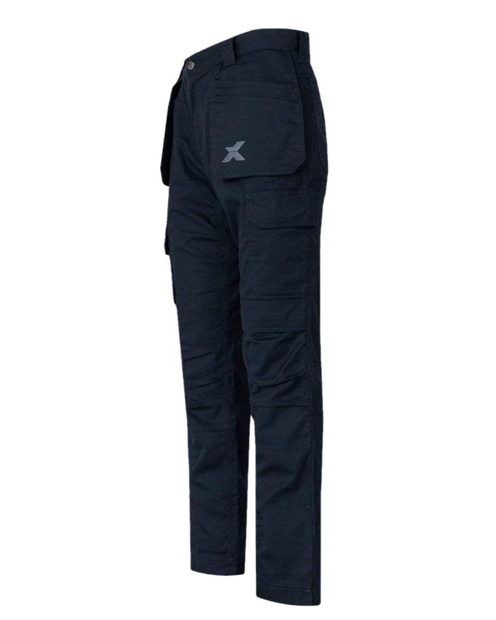 Navy Coloured Xpert Mens Core Work Trousers on White Background
