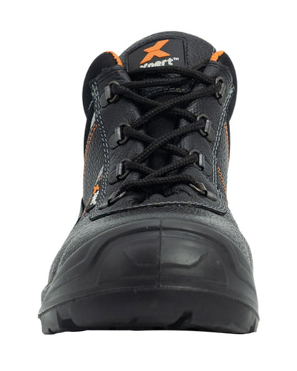 Black Coloured Xpert Mens Force S3 Safety Contract Boots on White Background
