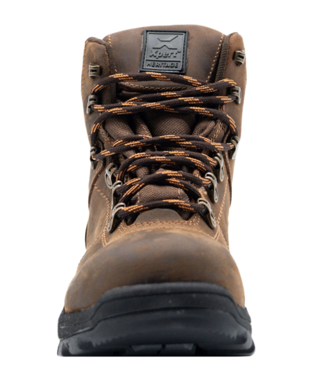 Brown Coloured Xpert Mens Heritage Explorer Waterproof Hiking Boots on White Background
