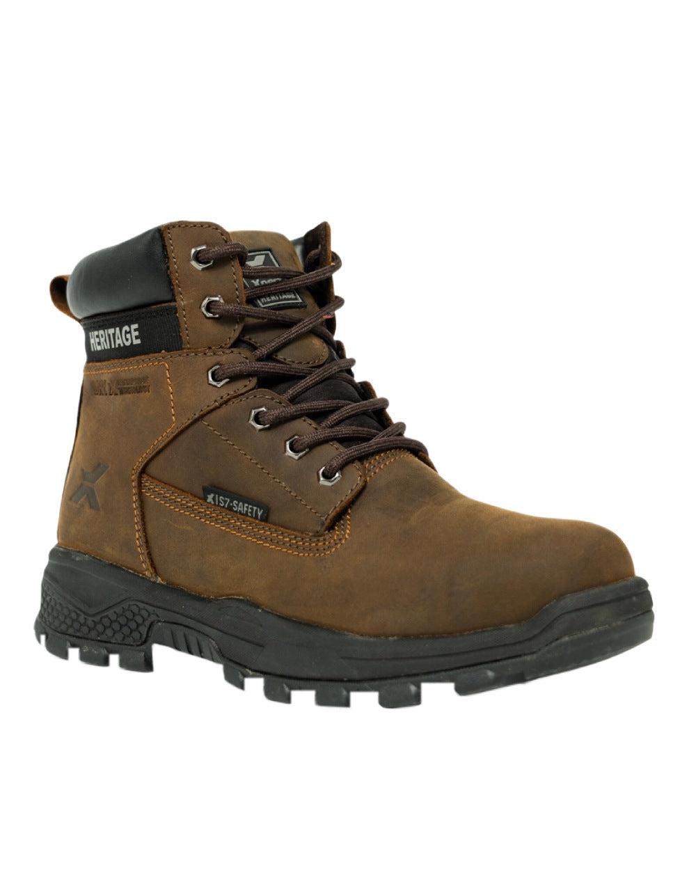 Brown Coloured Xpert Mens Heritage Legend Waterproof S7L Safety Boots on White Background
