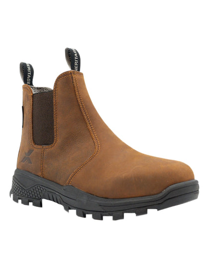 Brown coloured Xpert Mens Heritage Rancher Non-Safety Boots on White Background
