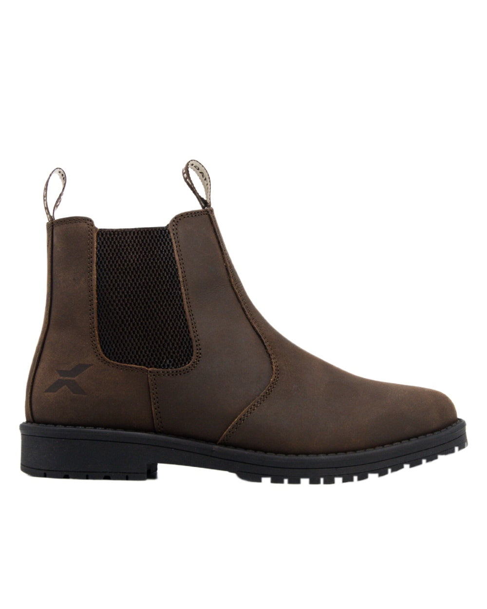 Rustic Brown Coloured Xpert Mens Heritage Saddler Dealer Boots on White Background
