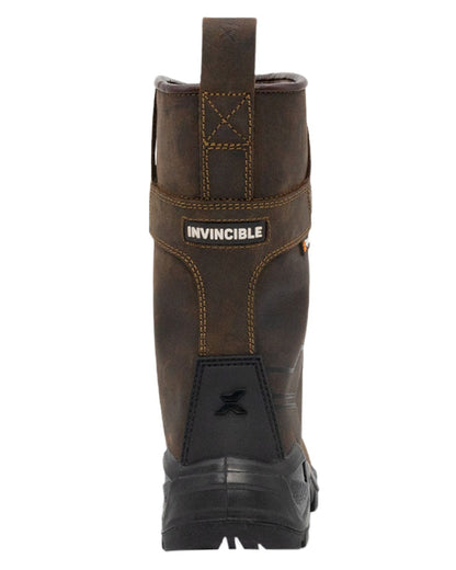 Brown Coloured Xpert Mens Invincible S3 Safety Waterproof Rigger Boots on White Background
